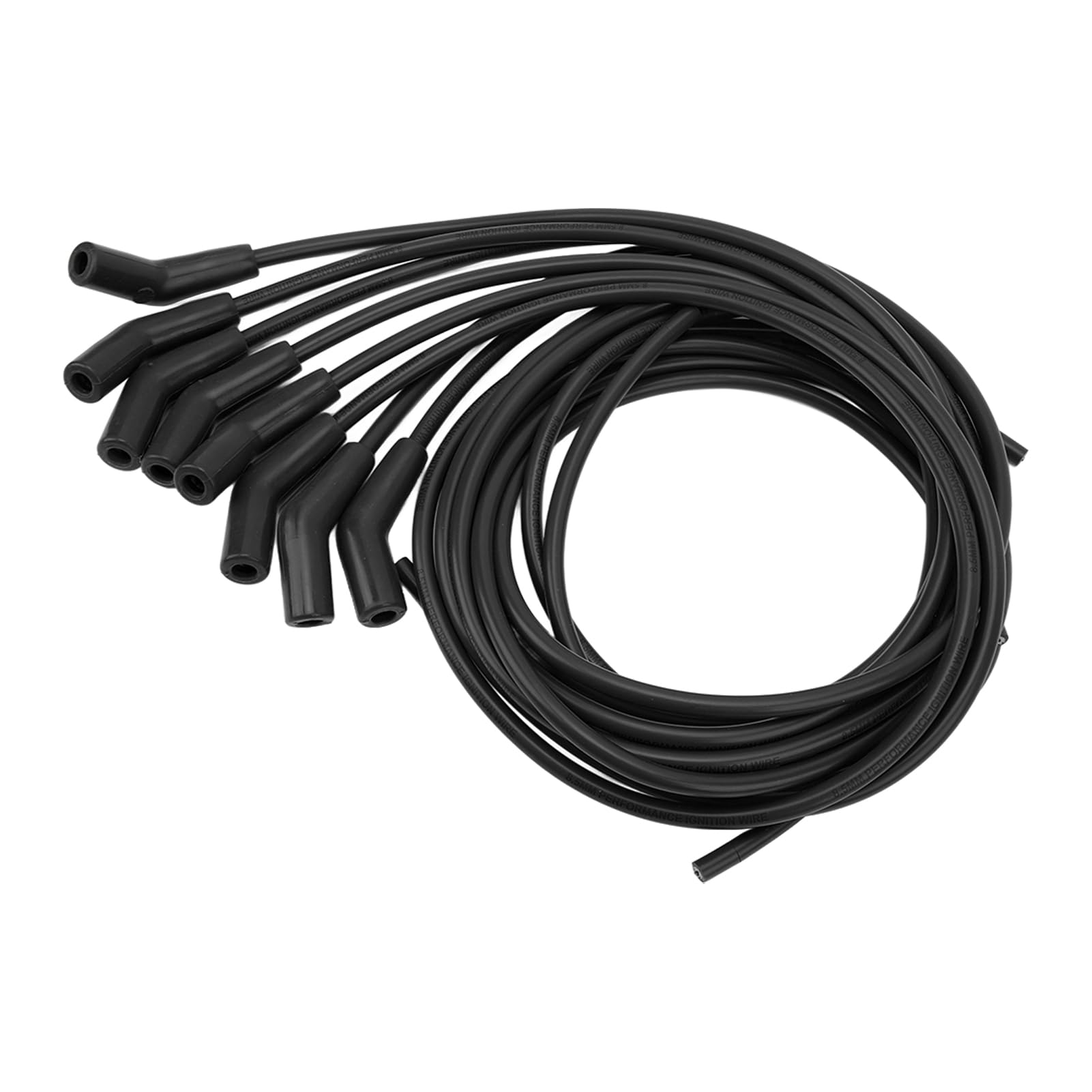 Cosiki Set cavi di accensione, diametro candele 8,5 mm, set cavi di accensione con copertura antipolvere per veicoli a 8 cilindri (nero)