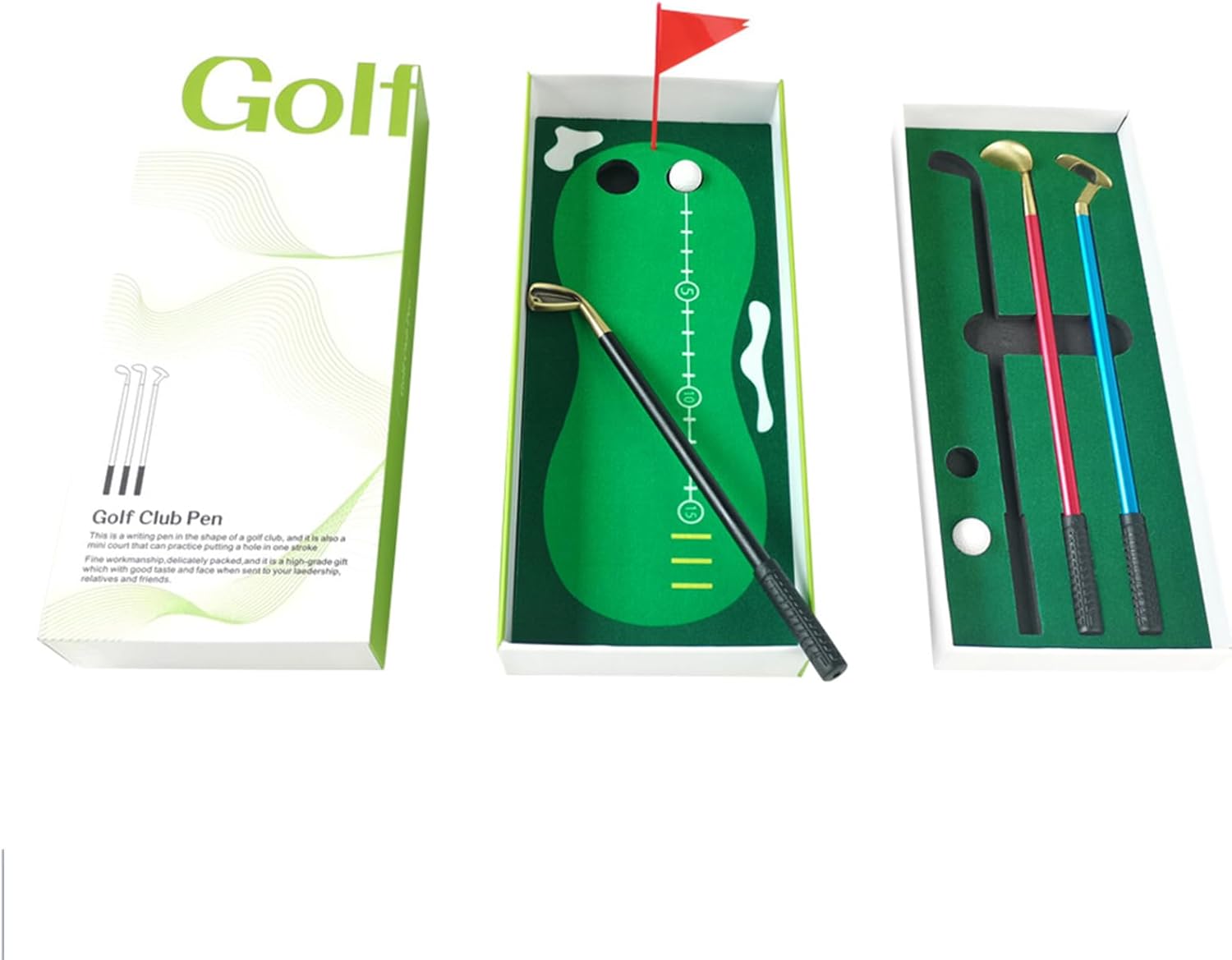 Desktop Golf Pen Set, Smooth Writing Toy, Golf Club Pen Set Desk Games for Adults, for Work Study Home Office School Birthday Men Women Dad Boyfriend Coworker