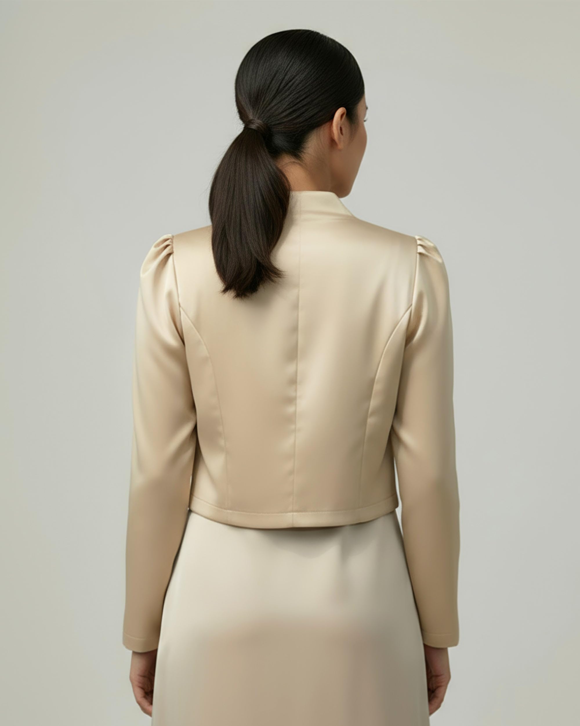 BlackButterfly Formale Raso a Maniche Lunghe Bolero Giacca