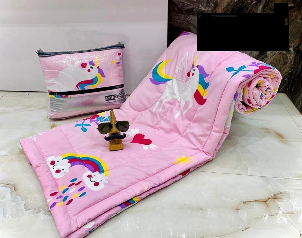 Chillana's Supersoft Cotton Reversible AC Comforter/Blanket/Duvet. (Pink Unicorn, Double Bed (90x100))-image-40