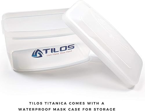 Miniatura 3 de Tilos Titanica, máscara de lente única para buceo y snorkel (negro silicona blanca, adulto)