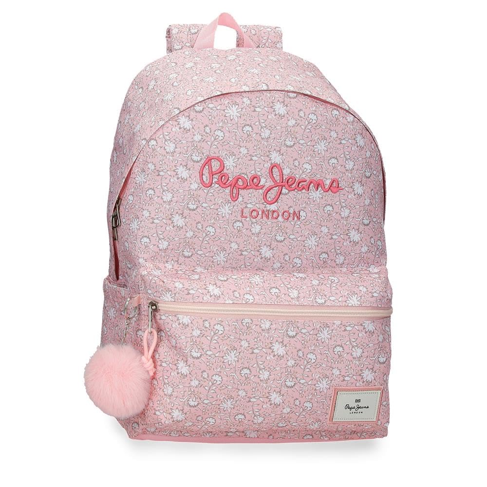 Pepe Jeans MIA School Backpack Adaptable to Car 15.6" Inches Light Pink 31x44x17.5 cm Polyester 24L by Joumma Bags