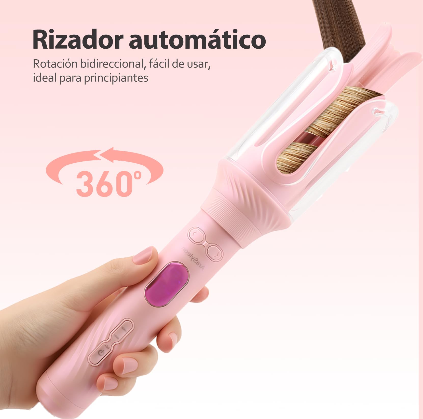 Rizador de Pelo Automático 3 Tamaños (28/32/40mm) - 30s Calentamiento, 12 Niveles Temperatura, LCD, Billones de Iones, Rizador Pelo Automatico