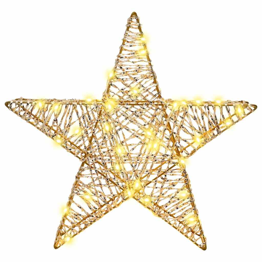Stella decorativa natalizia 3D con 50 strisce LED a luce bianca calda, PET, 55 x 52,5 x 9 cm, funzionamento USB, per finestre, decorazione dell'Avvento con telecomando