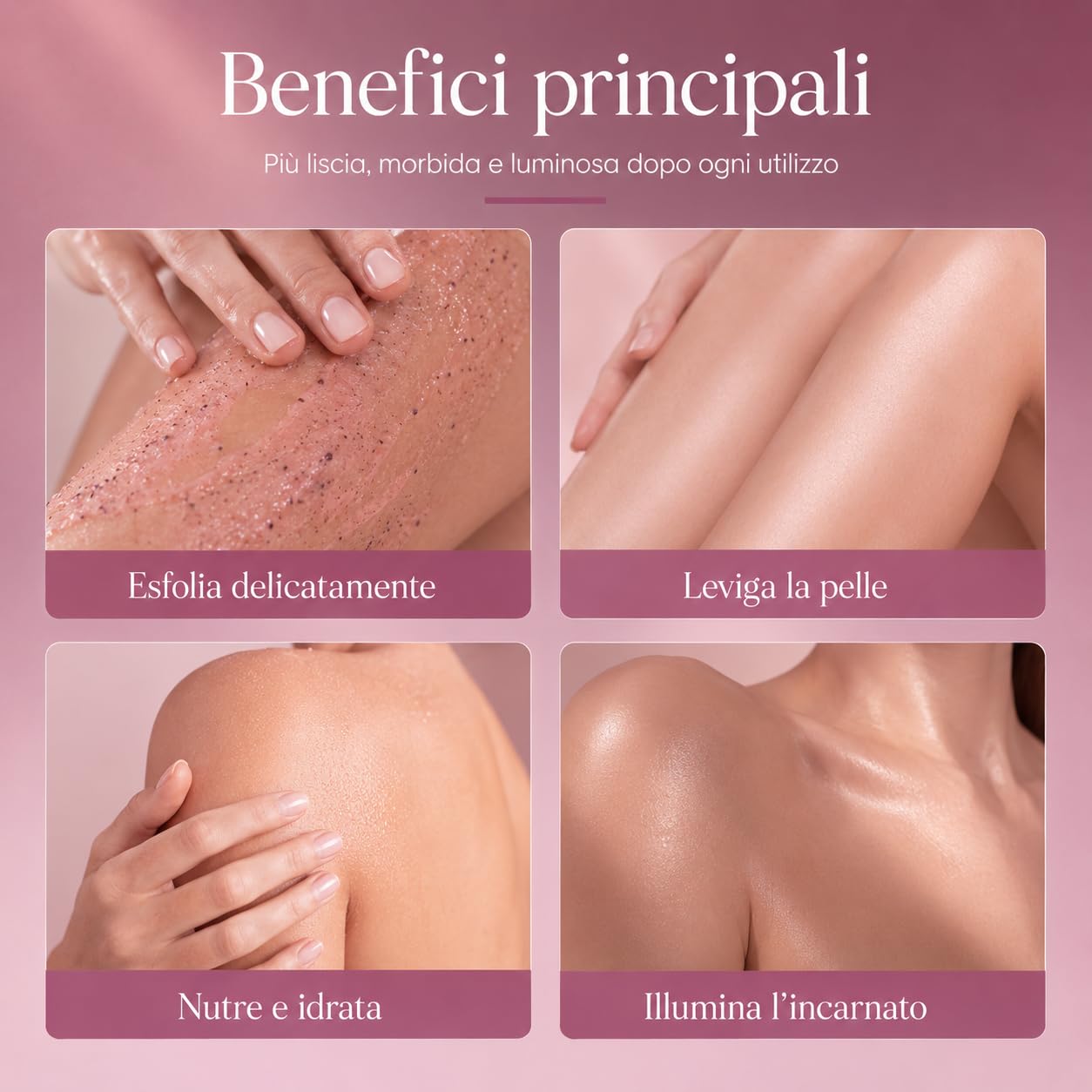Silk Scrub - Exfoliante corporal hidratante con semillas de arándanos, manteca de karité, argán, coco y ácido hialurónico, tratamiento para una piel suave y radiante, 200 ml