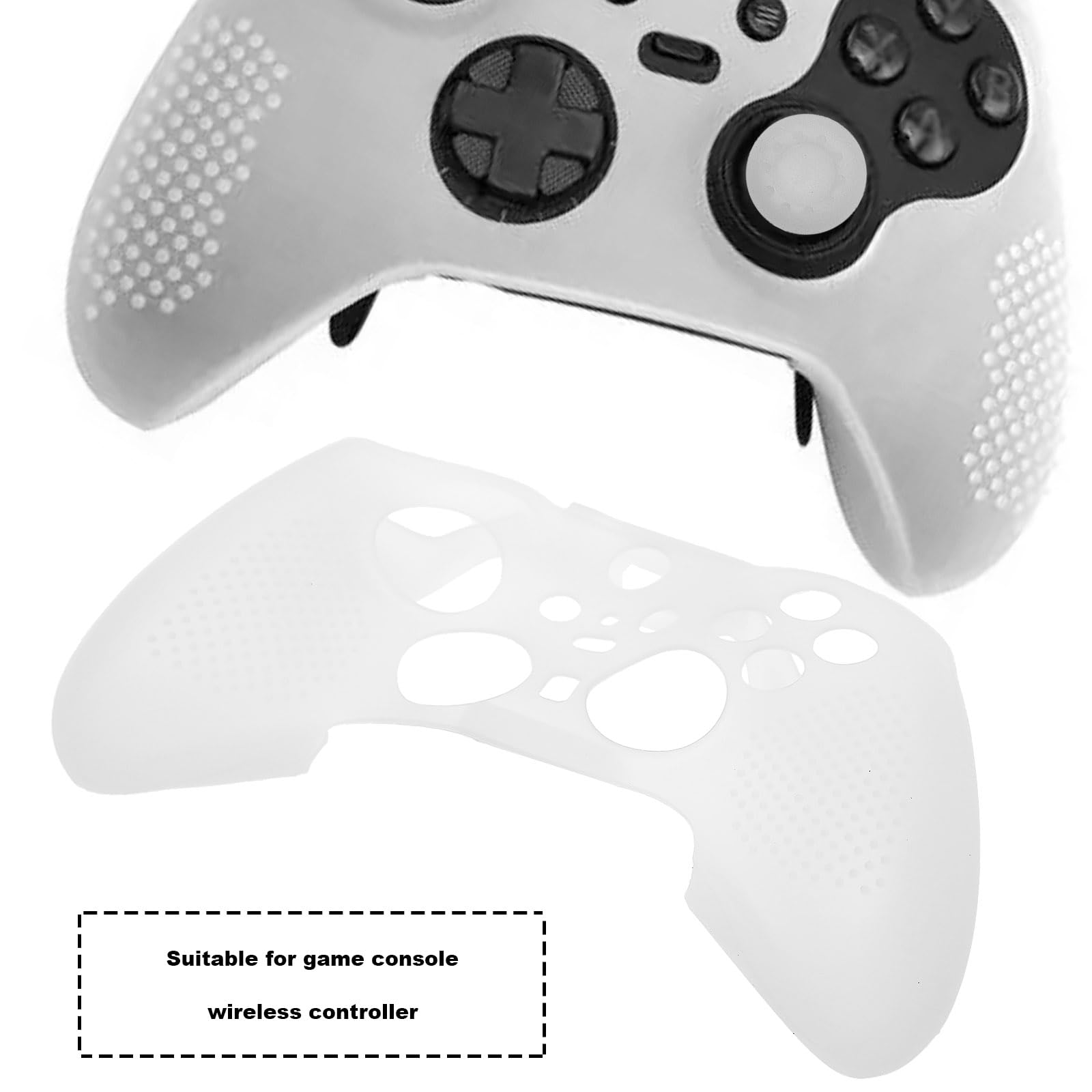 Funda de silicona antideslizante suave con tapas de agarre para el pulgar compatible con Xbox Elite Wireless Controller Series 2, protector de piel de goma suave, color blanco