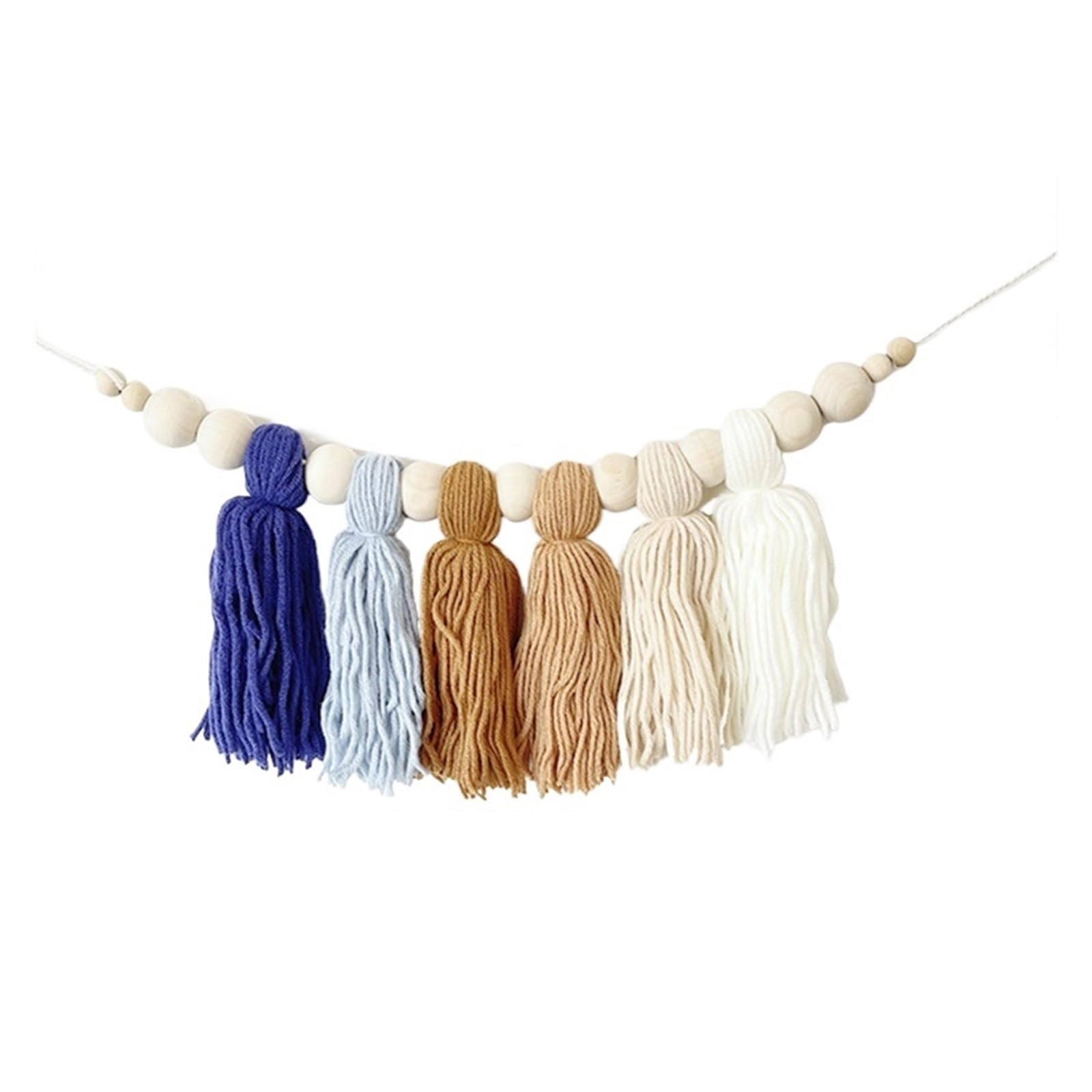 YUPLIODSX Wall Hanging Boho Tassel Garland Wall Decoration With Wooden Beads Nursery Decor For Tent Hanging Pendant Photo Props(Color 5)