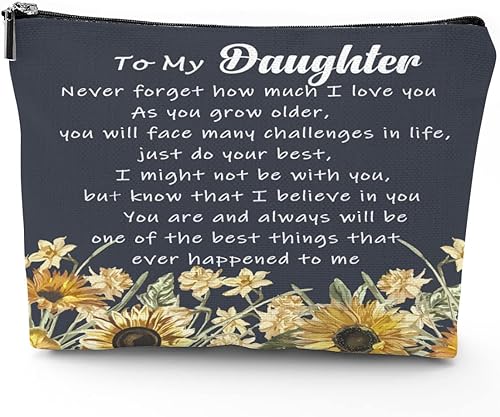 Regalos para mamá, sobrina, hija, hermana, bolsa de maquillaje para mujeres, regalo de cumpleaños, Navidad, cosmético, neceser de viaje, Hija-A004