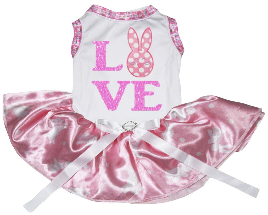 Robe tutu pour chien rose vêtement confortable motif lapin doux