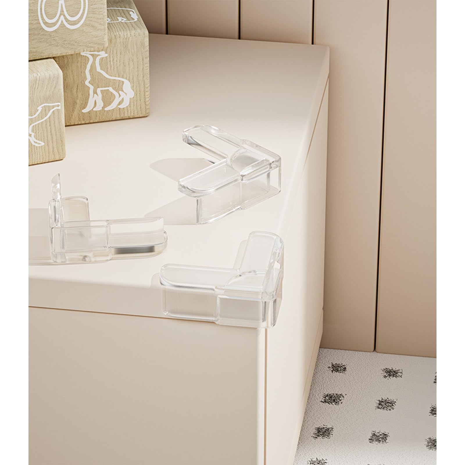 CHENGZI Anti-collision table corner transparent silicone protective cover corner protector (L-shape), Clear - Image 3