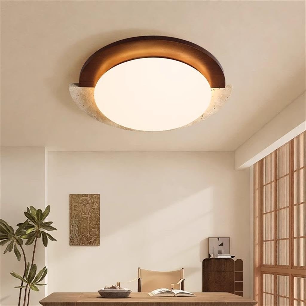 Lampa Sufitowa LED Wabi-Sabi Ściemnialna Naturalny Trawertyn Nowoczesna