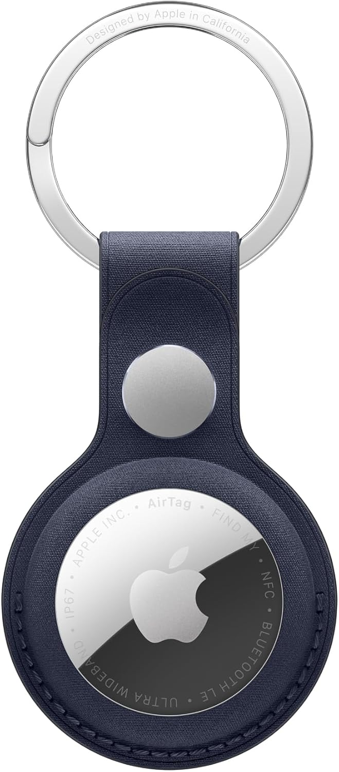 Apple AirTag FineWoven Key Ring – Navy ​​​​​​​ | Durable microtwill, Made from 68 percent post-consumer recycled content