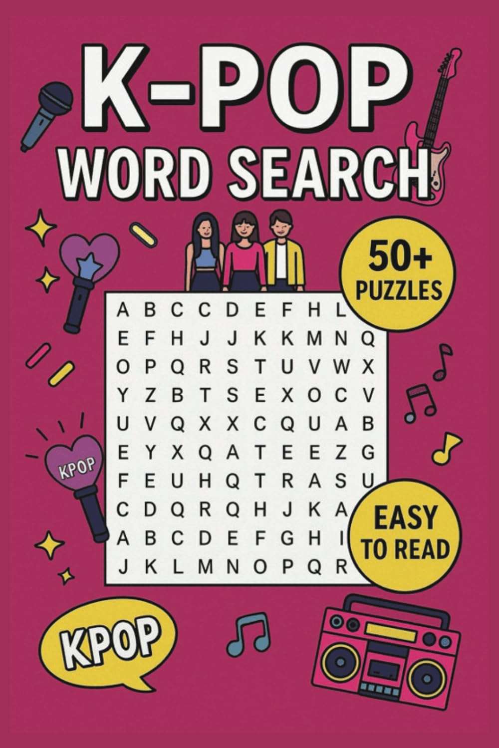 K-Pop Word Search Book for Adults, Kids & Seniors: 50+ Puzzles Featuring Idols, Bands, Songs, Albums, Korean Terms & More | Fun Brain Games for K-Pop