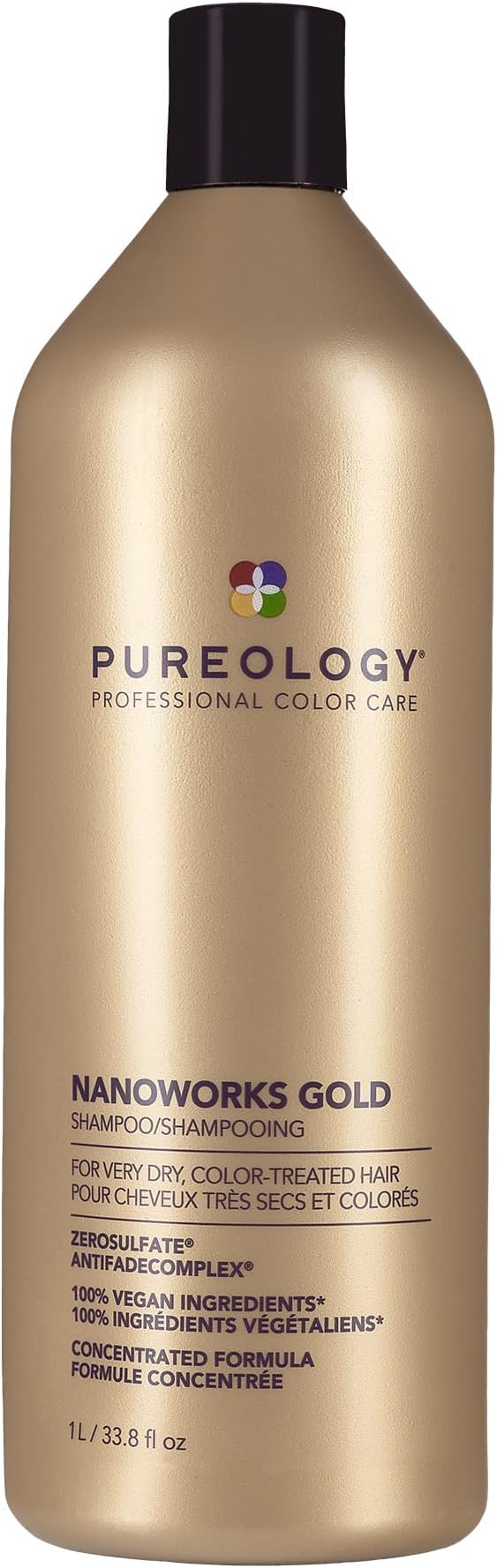 Nanoworks Gold Shampoo | For Very Dry, Color-Treated Hair | Renews Softness & Shine | Sulfate-Free | Vegan