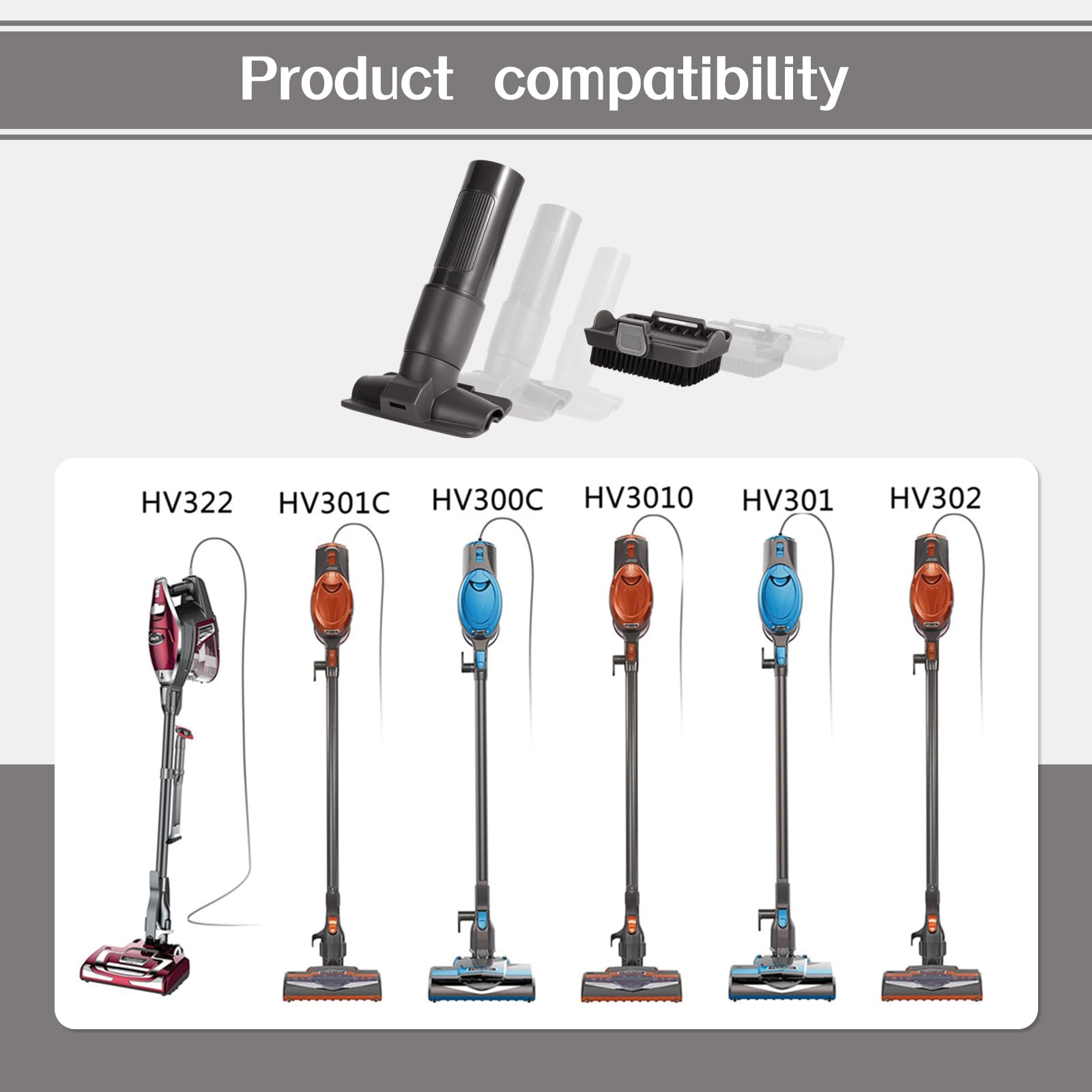 Piezas de repuesto para cepillo de aspiradora compatibles con Shark Rocket HV300 HV301 HV320 HV322 Series, Rotator NV751 NV752 NV600 NV650 NV680 NV681 Accesorios de aspiradora Cepillo de herramientas