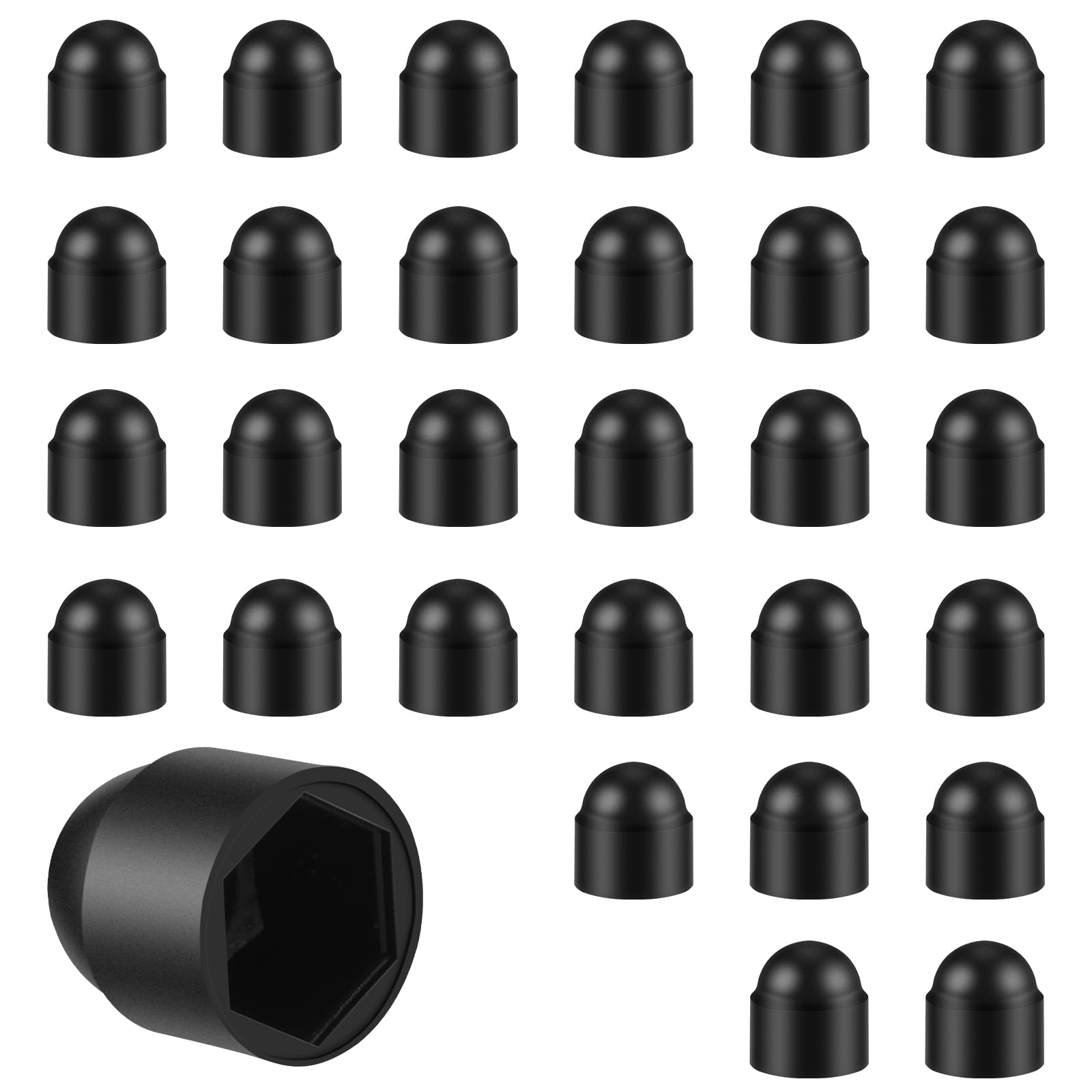 Photo 1 of 30 PCS M6×10mm Hex Head Bolt Covers Caps Bolts and Nuts Dome Plastic Protective Cap Black Hexagonal