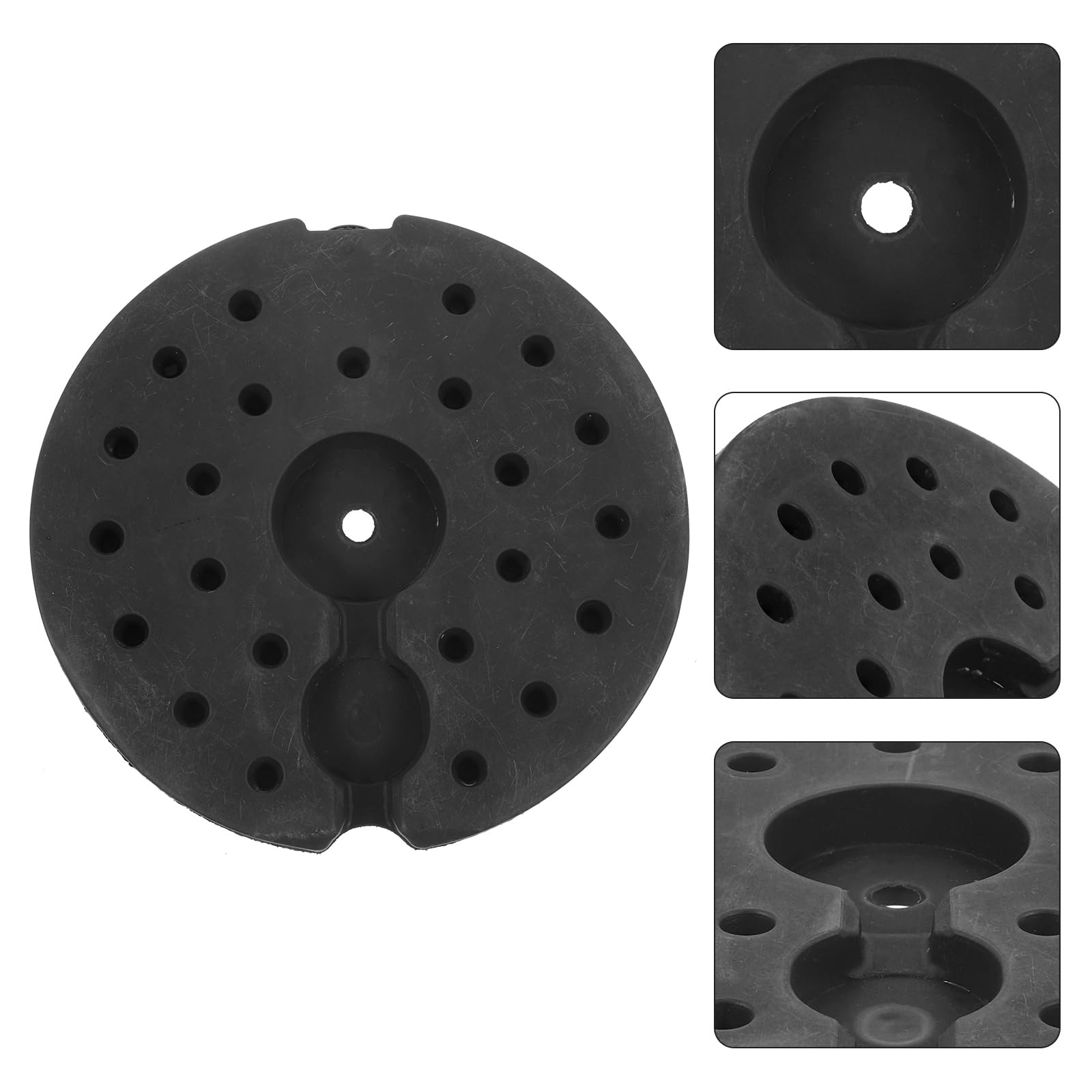 Pied de Lampadaire Rond en Plastique Noir, Base Lestée Stable