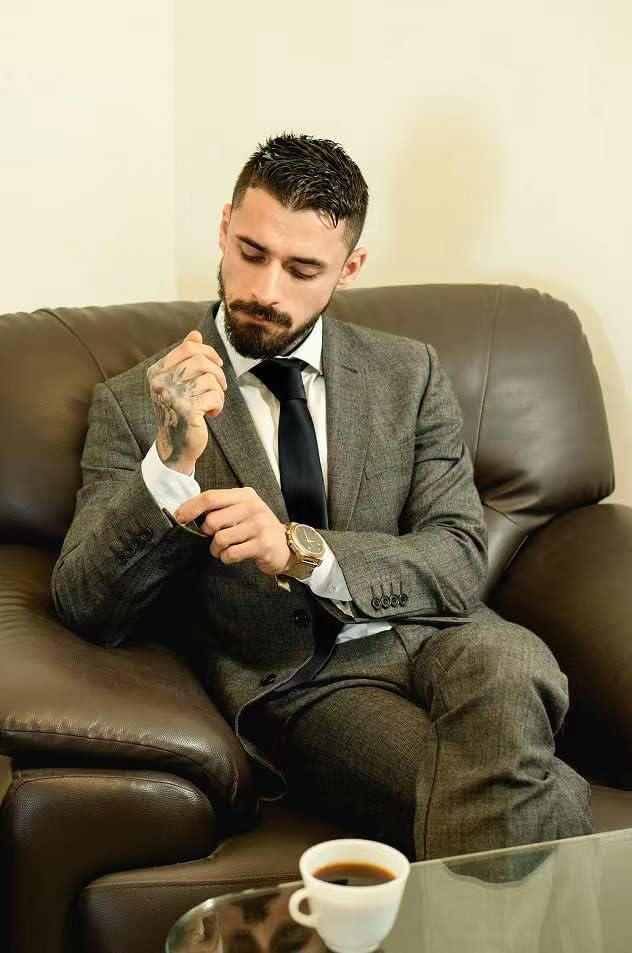 HISDERN Mens Ties Solid Color Ties for Men Formal Necktie with Pocket Square Set Satin Silk Neck Tie Handkerchiefs Set - Image 9