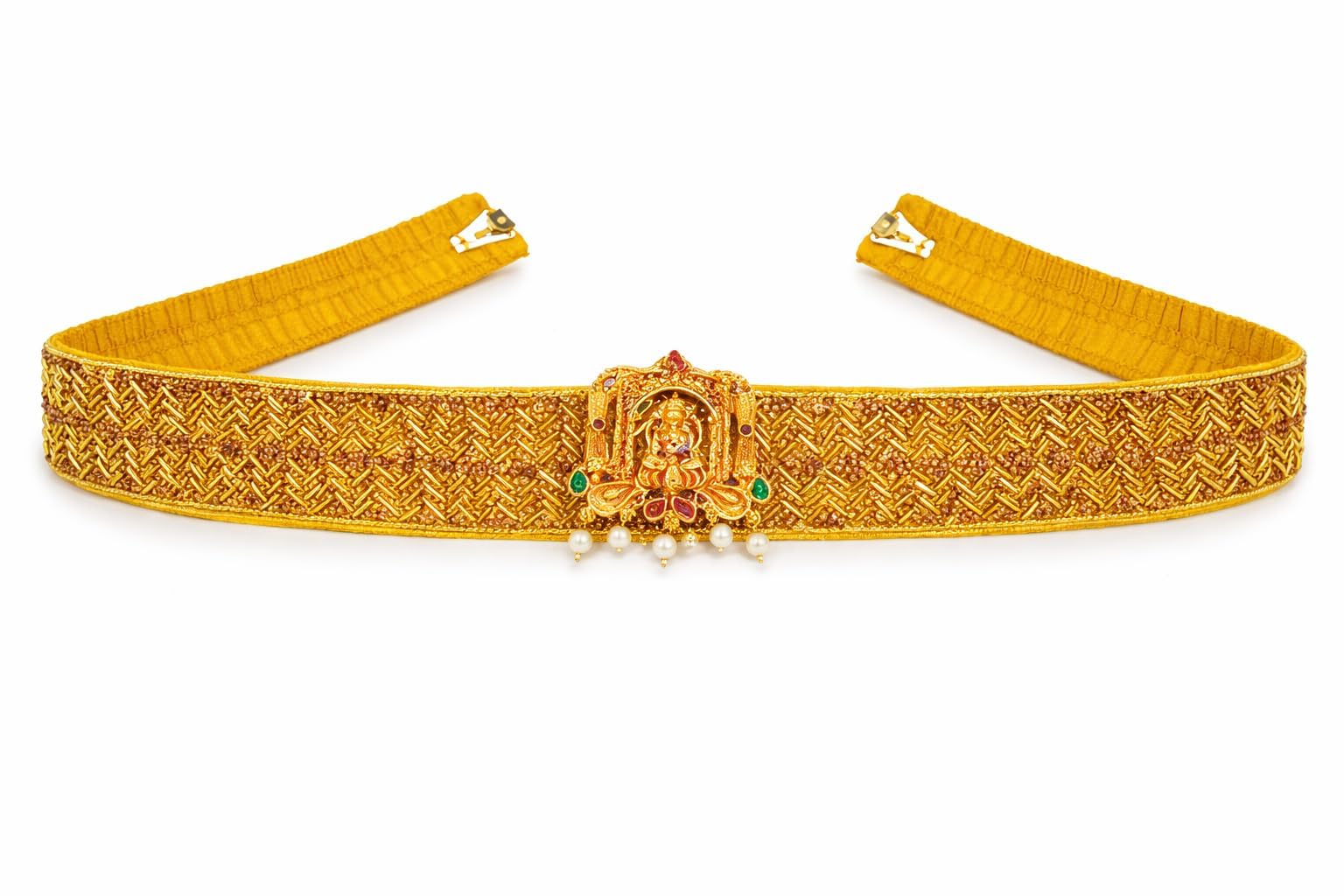Fresh Bite Box Dhaga Ring Original Mirror Work, Adjustable Waist Hip Belt Kamarbandh for Saree, Saree Belt, Gown & Dress, Sontada Patti Vadanam kamarband for Women 01