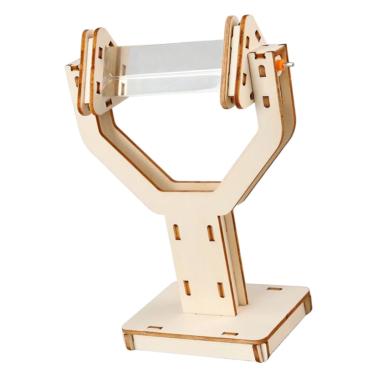 RBRMHM Optical Glass Lenses and Wooden Stand Set Easy Assembly Light Reflection Demonstrator for Physics Optics Experiments