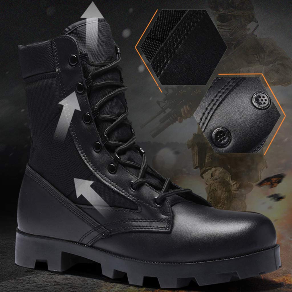 Wygwlg Stivali da Combattimento Tattici Militari da Uomo Scarpe Traspiranti da Deserto dell'Esercito Forze Speciali Stivaletti pattuglia della Polizia