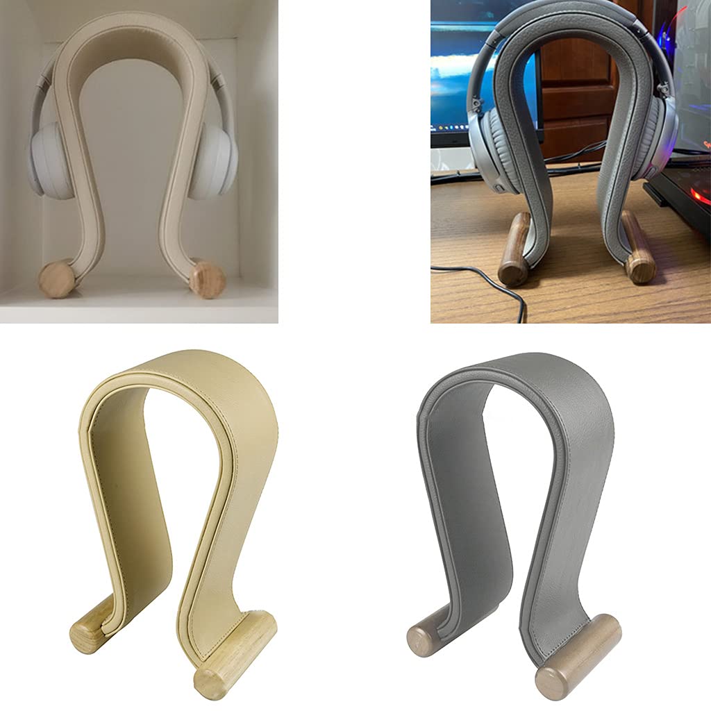 Supporto per cuffie con custodia in pelle per display cuffie grigio Supporto per cuffie Supporto da scrivania per scrivania