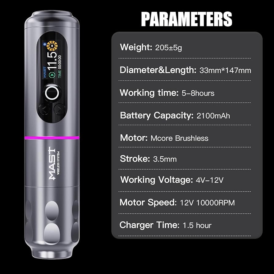 タトゥーマシンMAST ARCHER2 アートツール Amazon.com: Mast Archer2 Cordless Tattoo Gun, Tattoo Machine