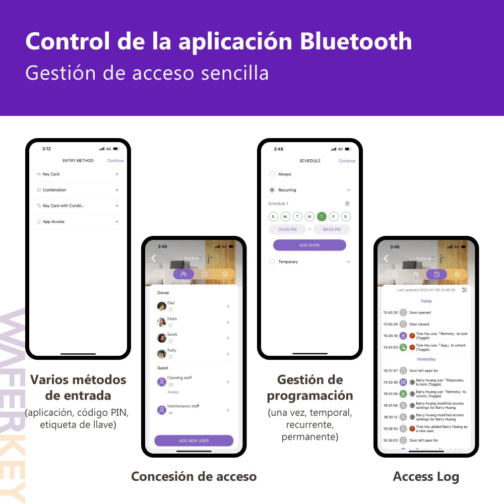 Cilindro europeo inteligente WAFERLOCK C760, IP68 resistente al agua, protección contra incendios, app Bluetooth, RFID/PIN, anti-taladro, 30/30–45 mm (60–75 mm), acabado níquel, certificado EN15684