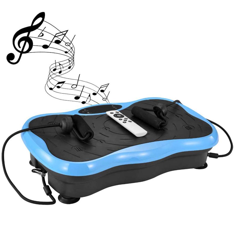 Trenażery wibracyjne Maszyna do ćwiczeń wibracyjnych Wibrujący domowy trener fitness Power Plate 99 poziomów intensywności z taśmami oporowymi na siłowni Schudnij, dopasuj się z domu (niebieski)