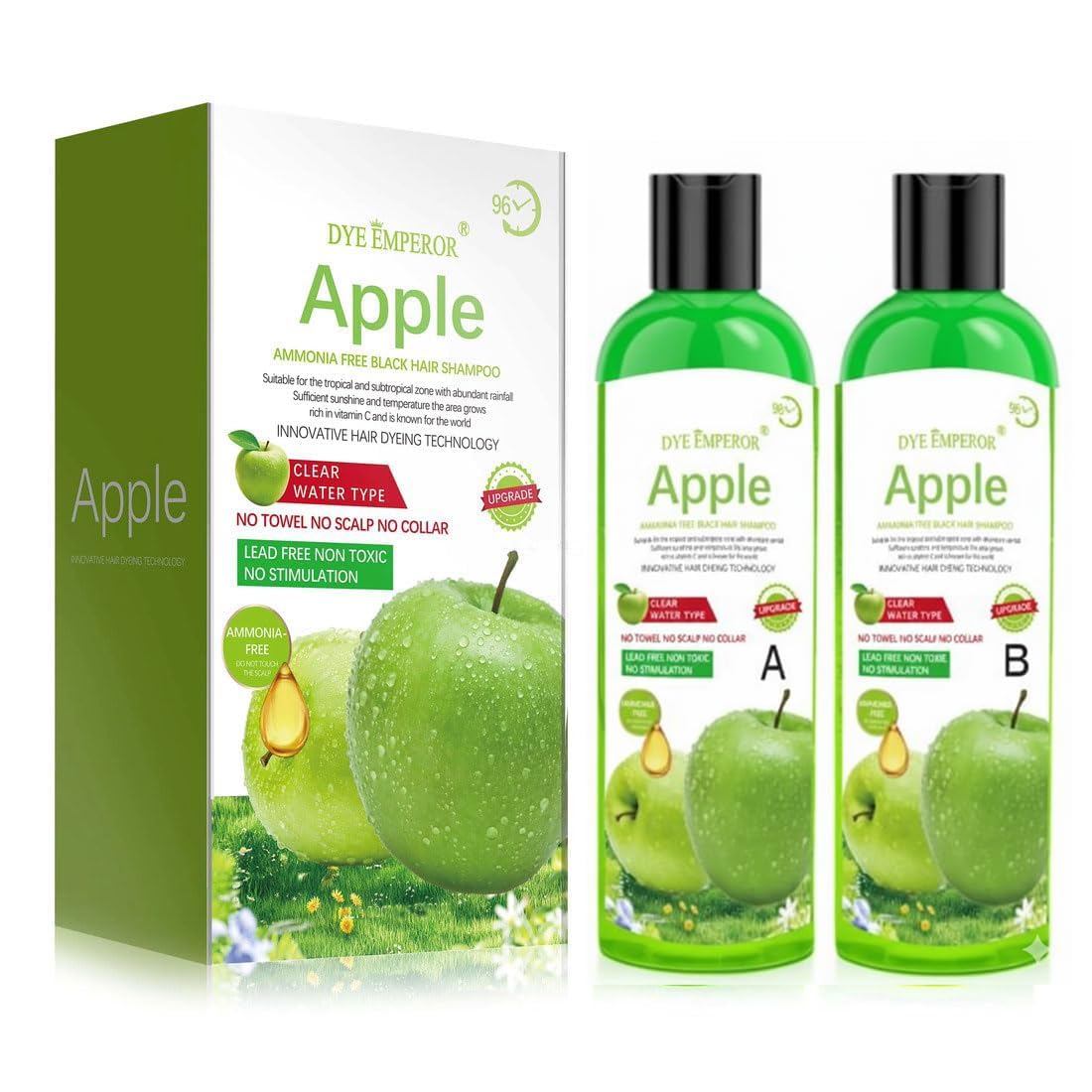 Apple Natural Black Hair Shampoo Fruit Vinegar Hair Dye Color For Both Men Women — Flash AI Score 83/100