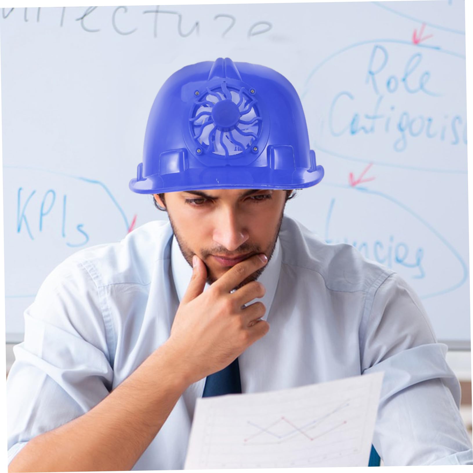 Angoily Casco Industrial Casco Duro Tapa De Enfriamiento Ventilador De Refrigeración Casco Ventilador Solar Sombreros para Hombres Sombrero De Construcción Casco Ventilador Visera De Sol