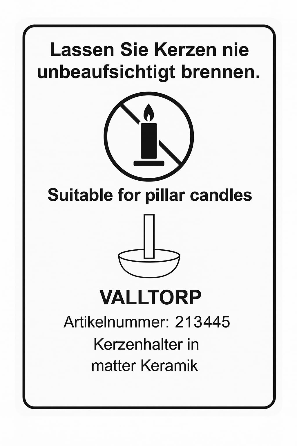 Storefactory VALLTORP XL White Candlestick