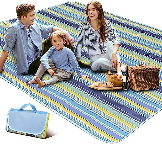 Zorzel Beach Blanket Large Picnic Blankets || Sandproof Beach Mat for 2-4 Adults || Waterproof Quick Drying Outdoor Picnic Mat for Travel, Camping, Hiking, Festival, Park, Lawn - Multicolor & Design (B0BY5459ZG) Amazon Price History, Amazon Price Tracker