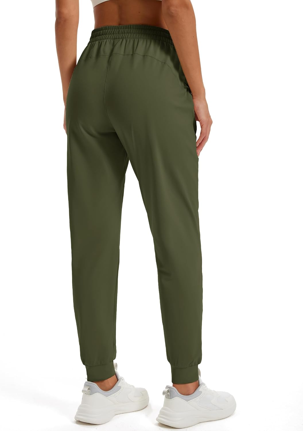 MAGCOMSEN Women's Fleece Lined Joggers Waterproof Thermal Winter Sweatpants Insulated Hiking Running Snow Pants Pockets
