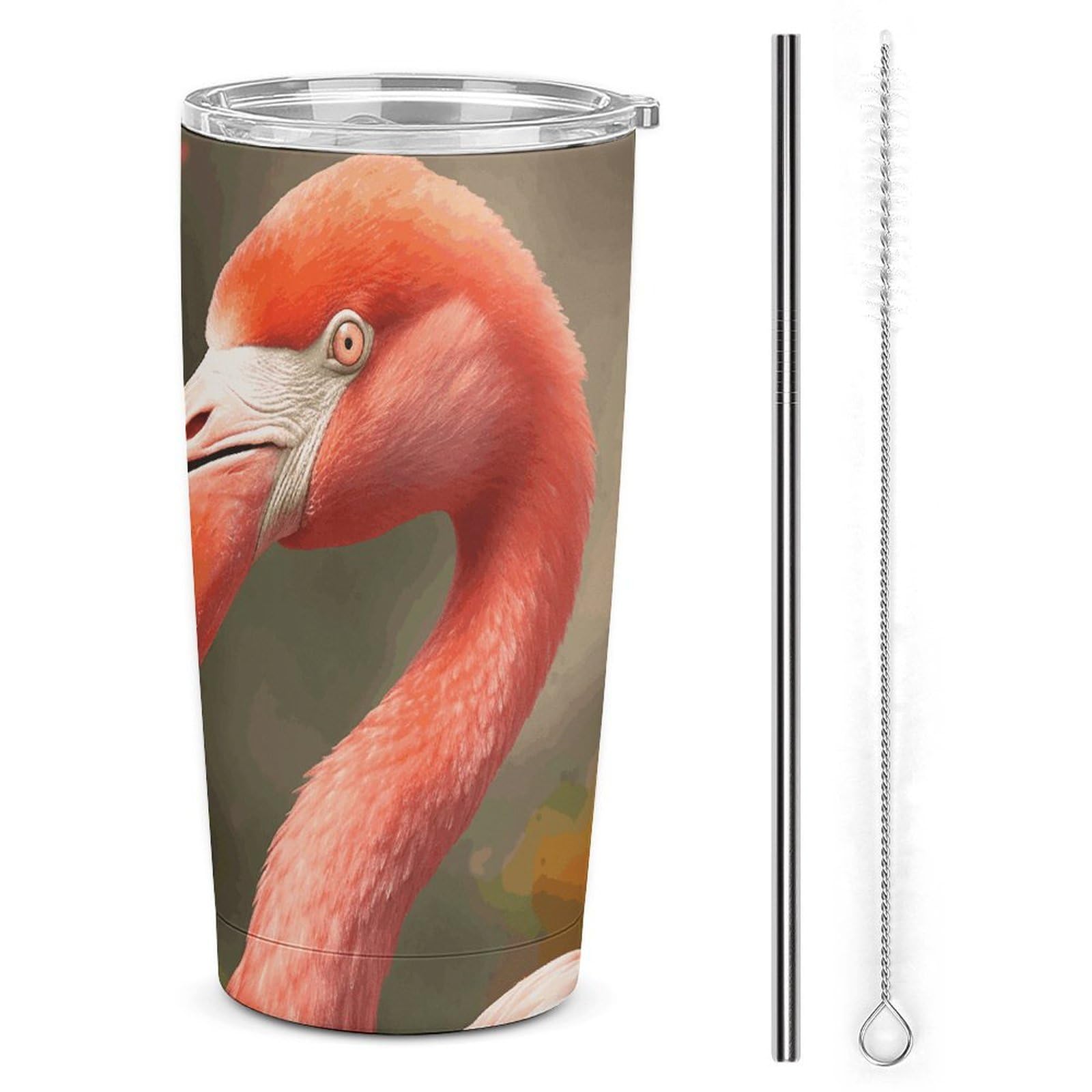 Gobelet isotherme haut de gamme 591ml en acier inoxydable durable motif flamant rose