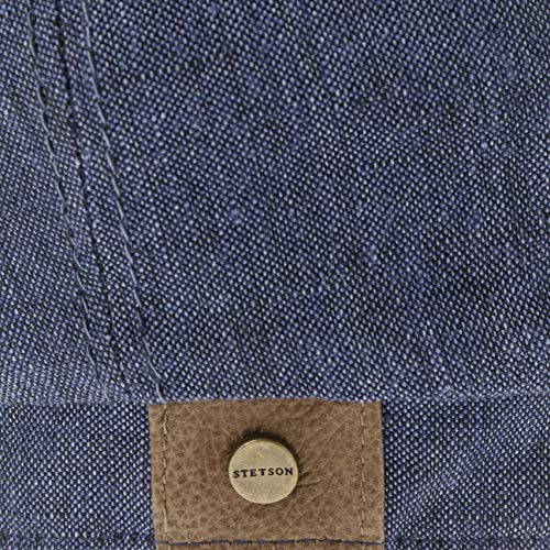 Stetson Hatteras Men's/Women's Linen Flat Cap - Cap With Cotton Lining - Newsboy Cap With Uv 40+ Sun Protection - Spring/Summer Peaked Cap - Baker Boy Cap Navy 7 1/4 #TOP5