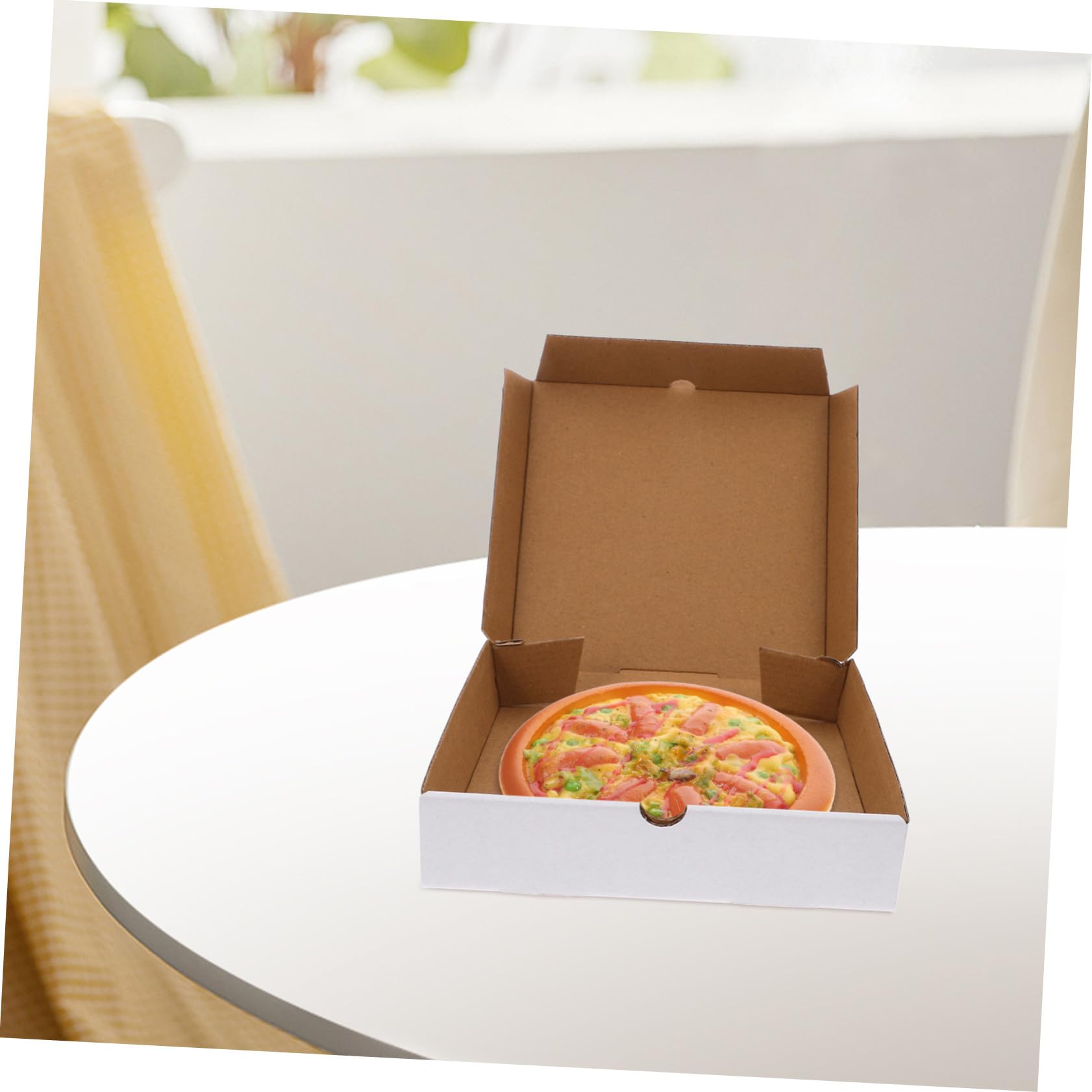 CHILDWEET 30 Szt. Sztuk Białych Falistych Pudełek Do Pizzy z Kraftowego Papieru Wytrzymałe i Nadające Się Do Ponownego Użytku Opakowania Pizzę i Ciasta Odporne Tłuszcz Cali