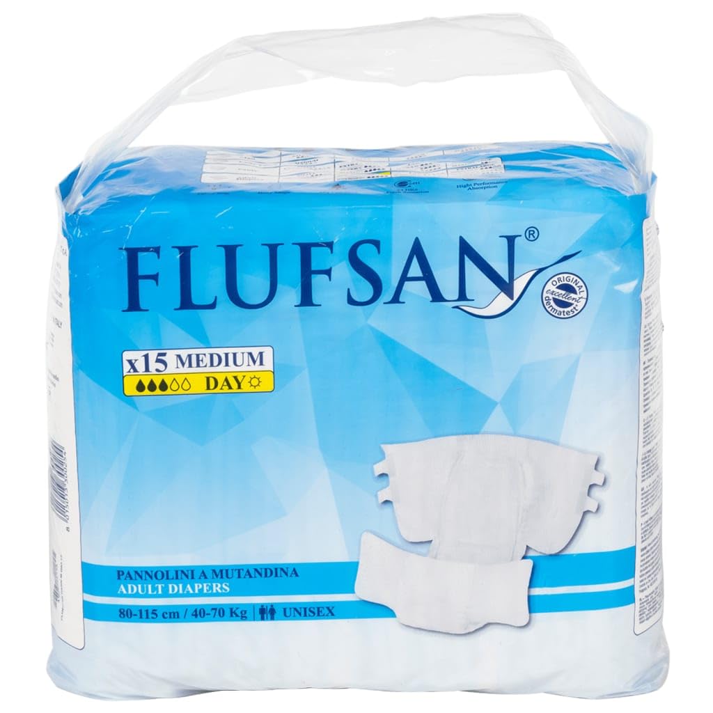 Tidyard Flufsan Couches Adultes jetables 15 pcs Taille M Style A