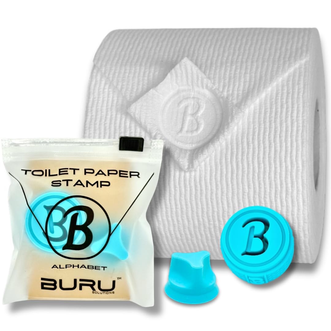 BURU SOLUTIONS Toilet Paper Stamp Alphabet (Letter B) - Add a Unique Personal Touch to Your Bathroom Decor! Enhance Home Decor. Ideal for Housekeeping, Hotels, Rentals, Home Staging Decor