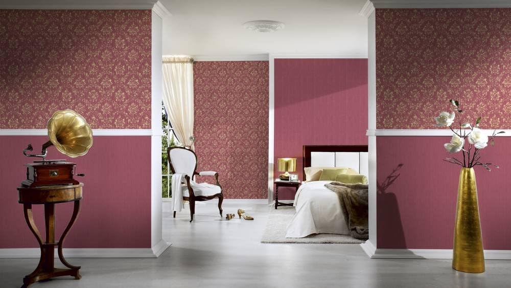 Architects Paper textile wallpaper Metallic Silk 10.05 m x 0.53 m red Made in Germany 306836 30683-6