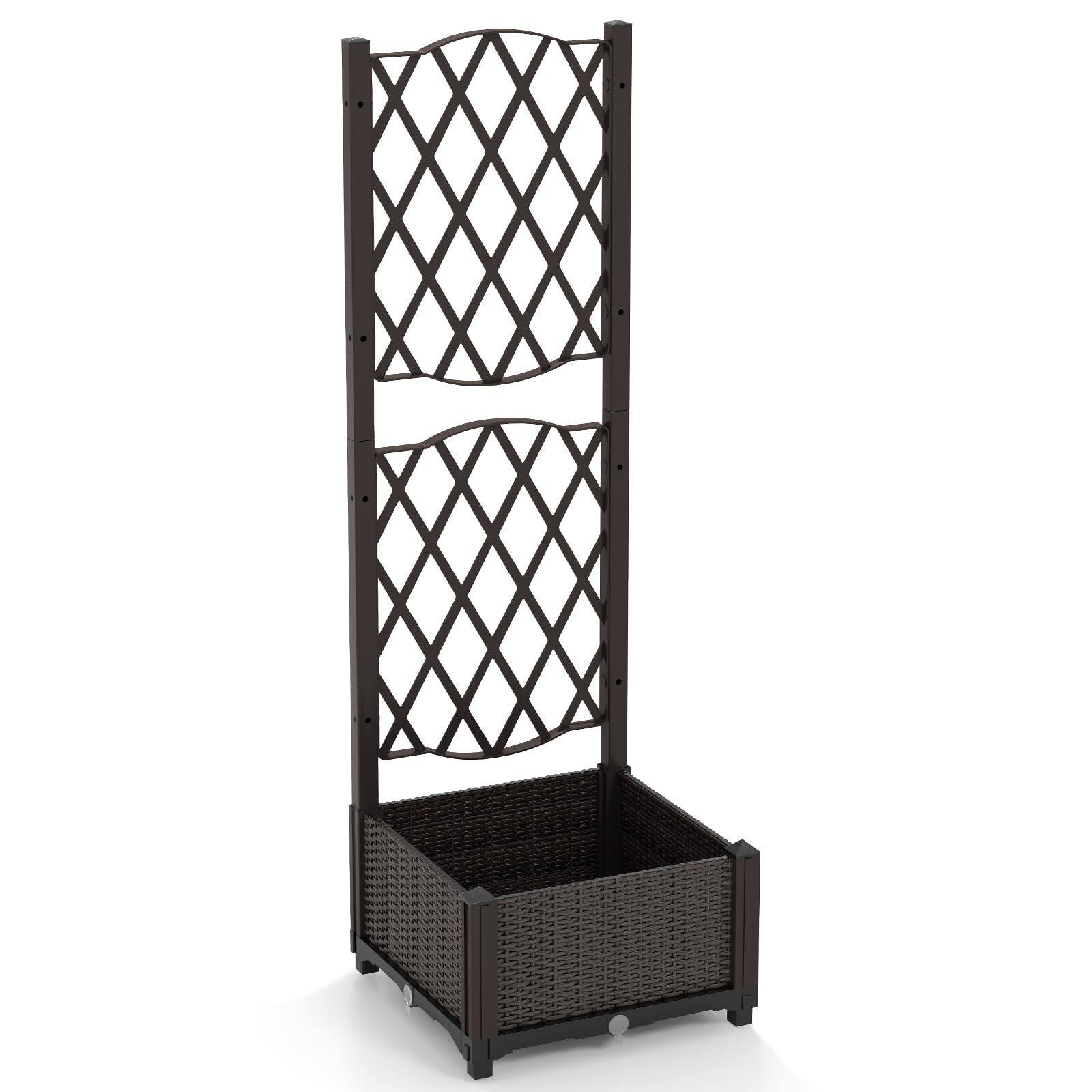 GiantexUK Garden Planter with Trellis (PP Frame, 40x40x122cm)