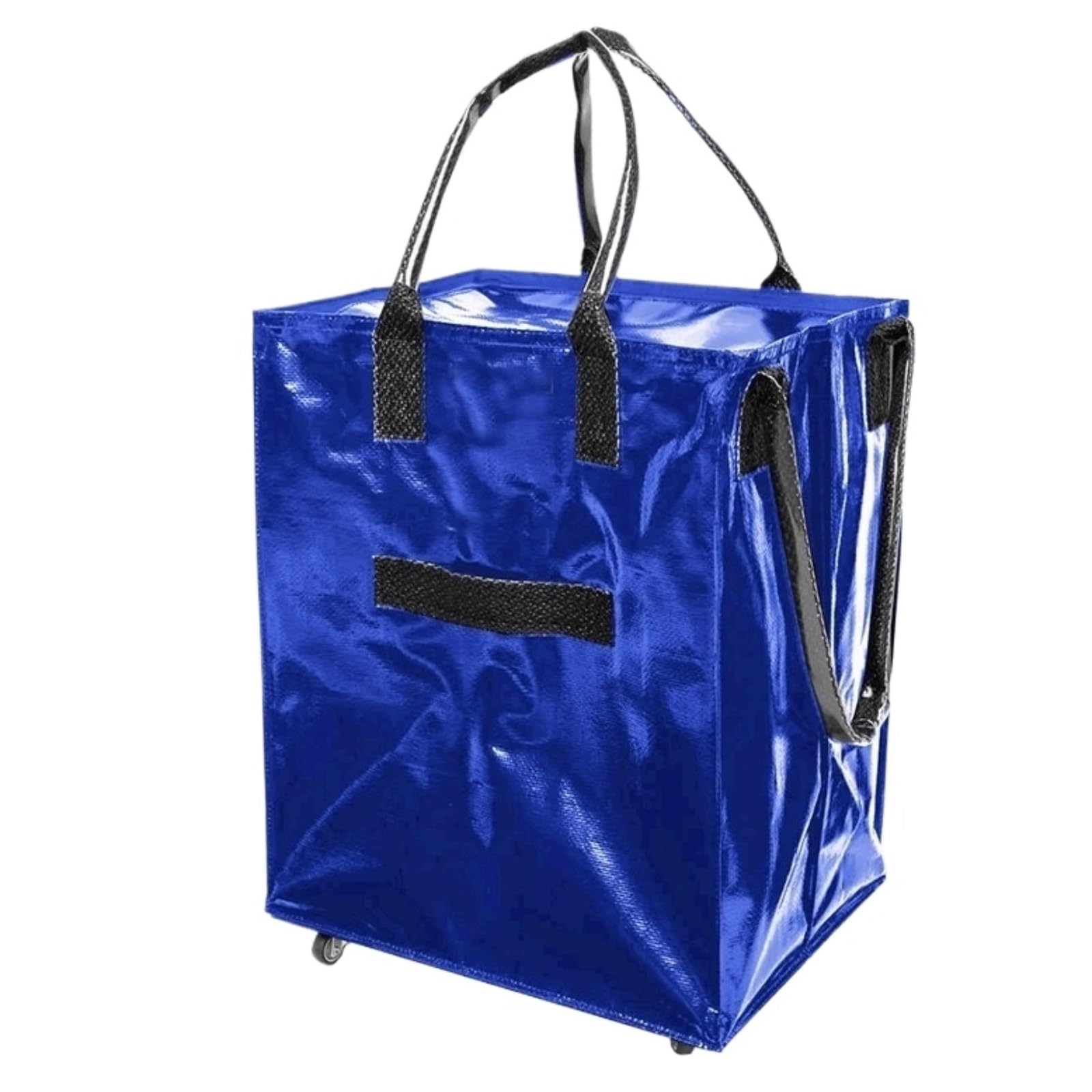 Shopping Trolley Portable Grocery Shopping Cart With Wheels Foldable Bag Utility Cart(Blue,L)