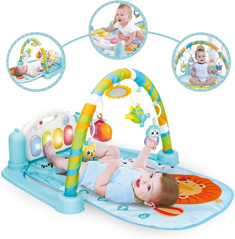 Baby Piano Gym Baby Gym With Lights Tummy Time Mat Baby Gym Play Mat With  Mirror, Music, Lights Kick