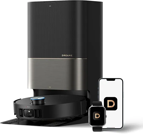 DREAME X50 Ultra Robot Vacuum and Mop with Auto-Empty and Mop Self-Cleaning, 20,000Pa Suction, Obstacle Avoidance and 360° Navigation, Corner to Edge Deep Cleaning, Detangling Brush Black