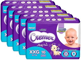 Kit 5 Fralda Descartável Cremer Magic Care Jumbo XXG - 80 Unidades