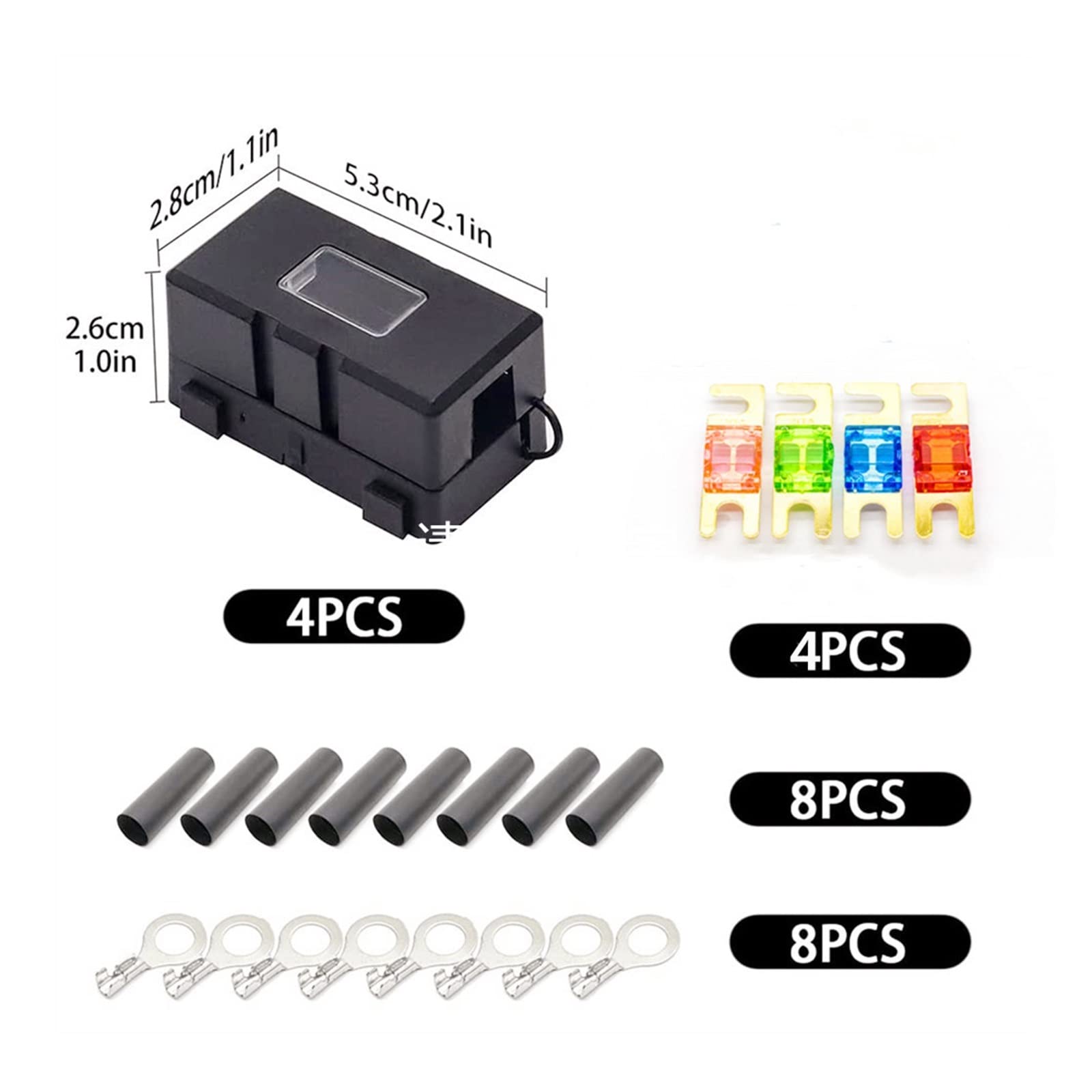 Portafusibles for Coche ANS 4 Piezas ANS-H Fusible o Fusible de Barra Portafusibles for Coche Seguro (Size : 100A)