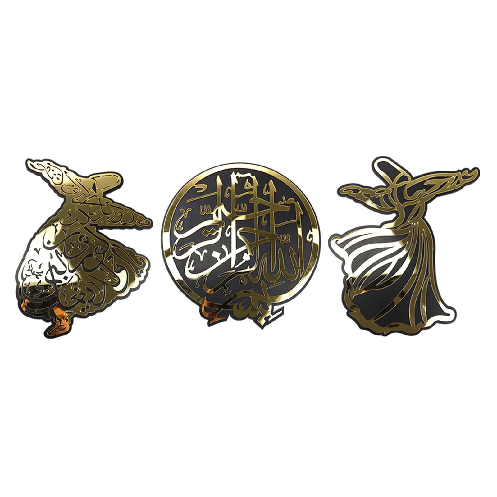 Hsioluted Unique Wood and Acrylic Figures Wall Hanging Ornaments Artistic Sculptures for Home and Display Wood and Acrylic