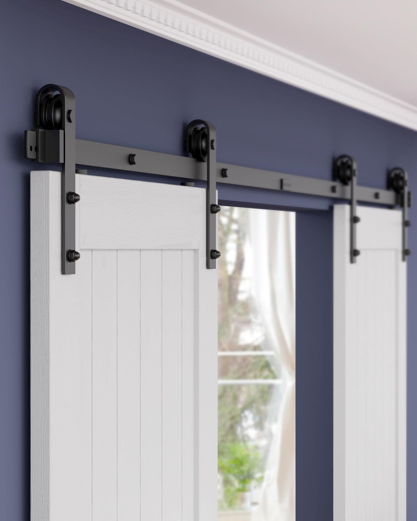 Snapklik.com : ZEKOO 14 FT Barn Door Hardware Kit For Cabinet Closet