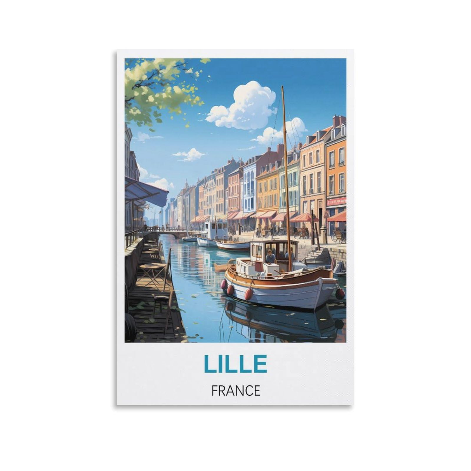 Vintage Metal Tin Sign Funny,Lille France,Wall Poster Retro Tin Sign Metal Plaque for Bar Wall Decor Home Living Room Wall Art Decor 20x30cm