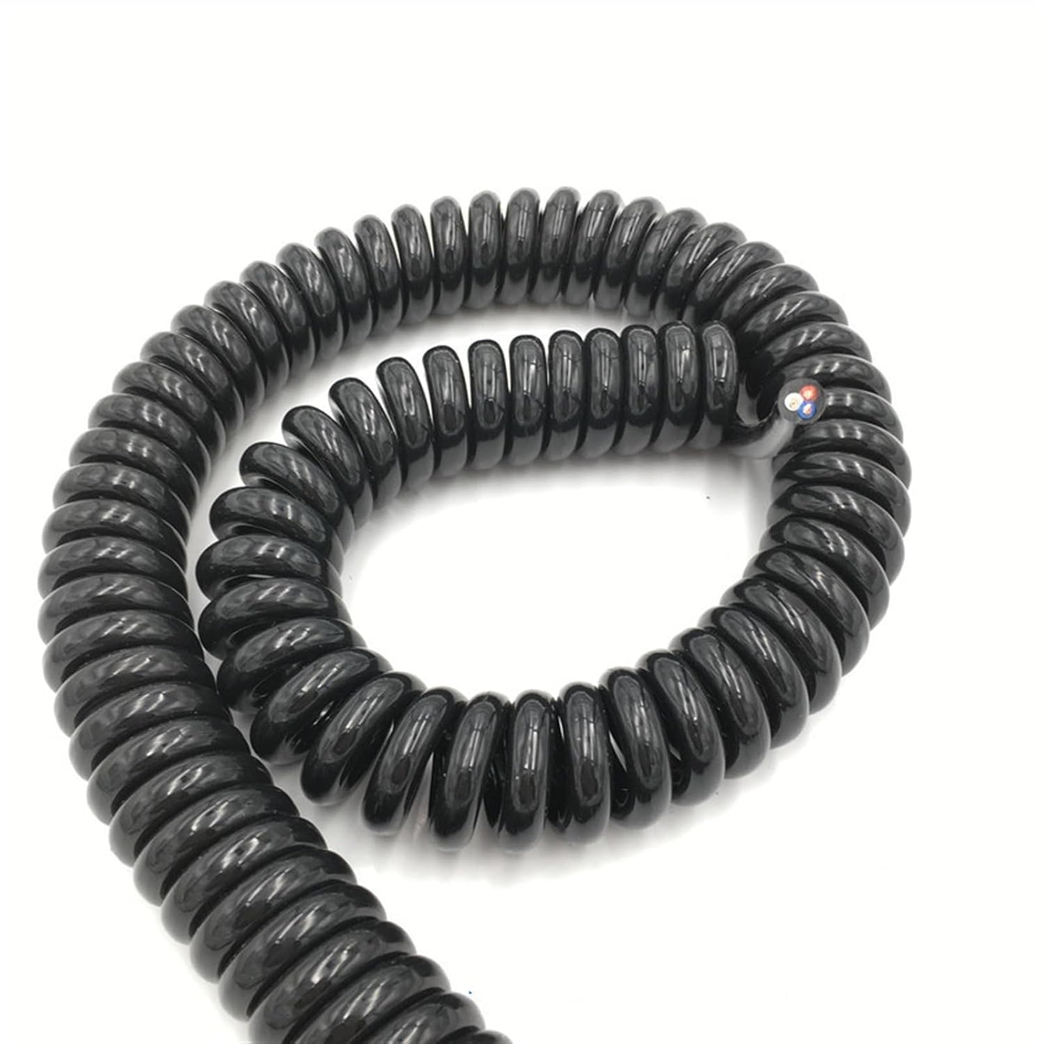 Przewód elektryczny, 3-żyłowy kabel spiralny 0,3 mm 22AWG Przewód sterujący Przewód zasilający sprężynowy Osłona Przewód rozciągający Cewka zwijana(Stretch 9 meter)